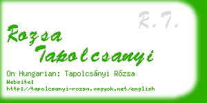 rozsa tapolcsanyi business card